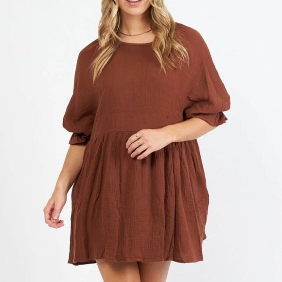 Ebby And I Cotton Chocolate Brown Puff 